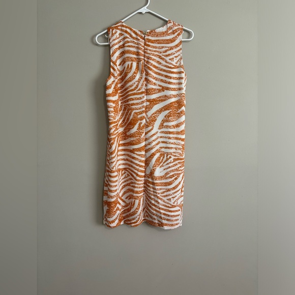 Gently Used Orange and White Sleeveless Dress - Size 38 - Picture 2 of 2